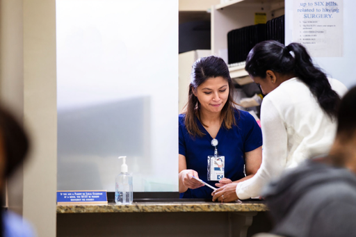 Health queue management software check-in