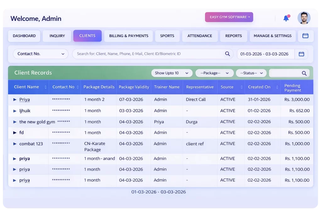 gym management software in Dubai