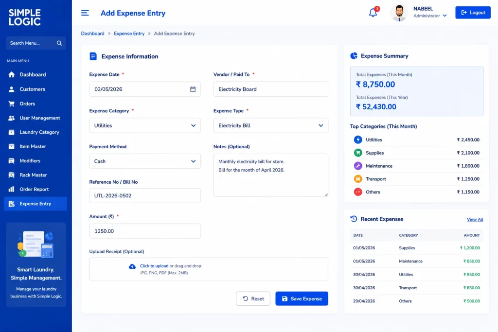 laundry management software uae