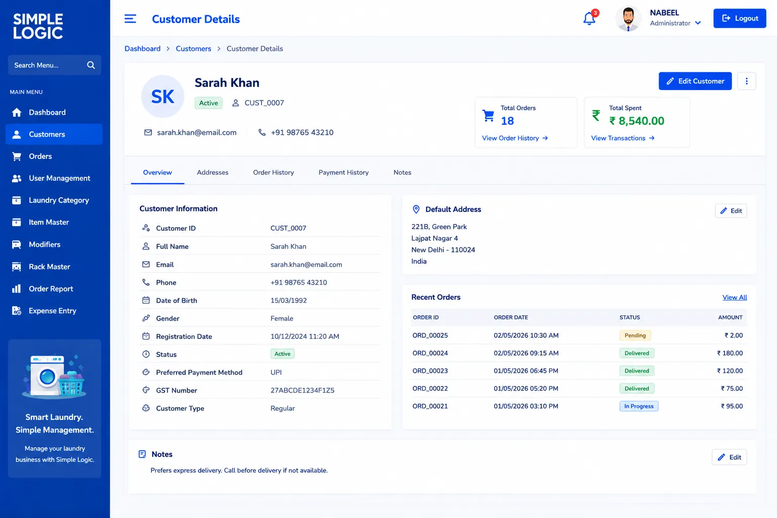 laundry management software uae