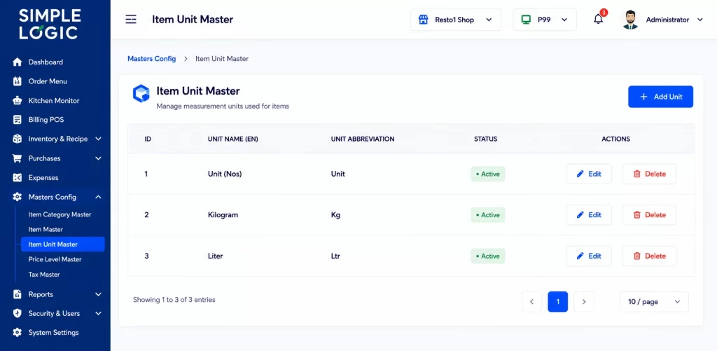 Restaurant software- module Report
